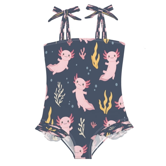DIXRUYEE Swimsuit One Piece swimwear Axolotl Coral Pattern of Pattern