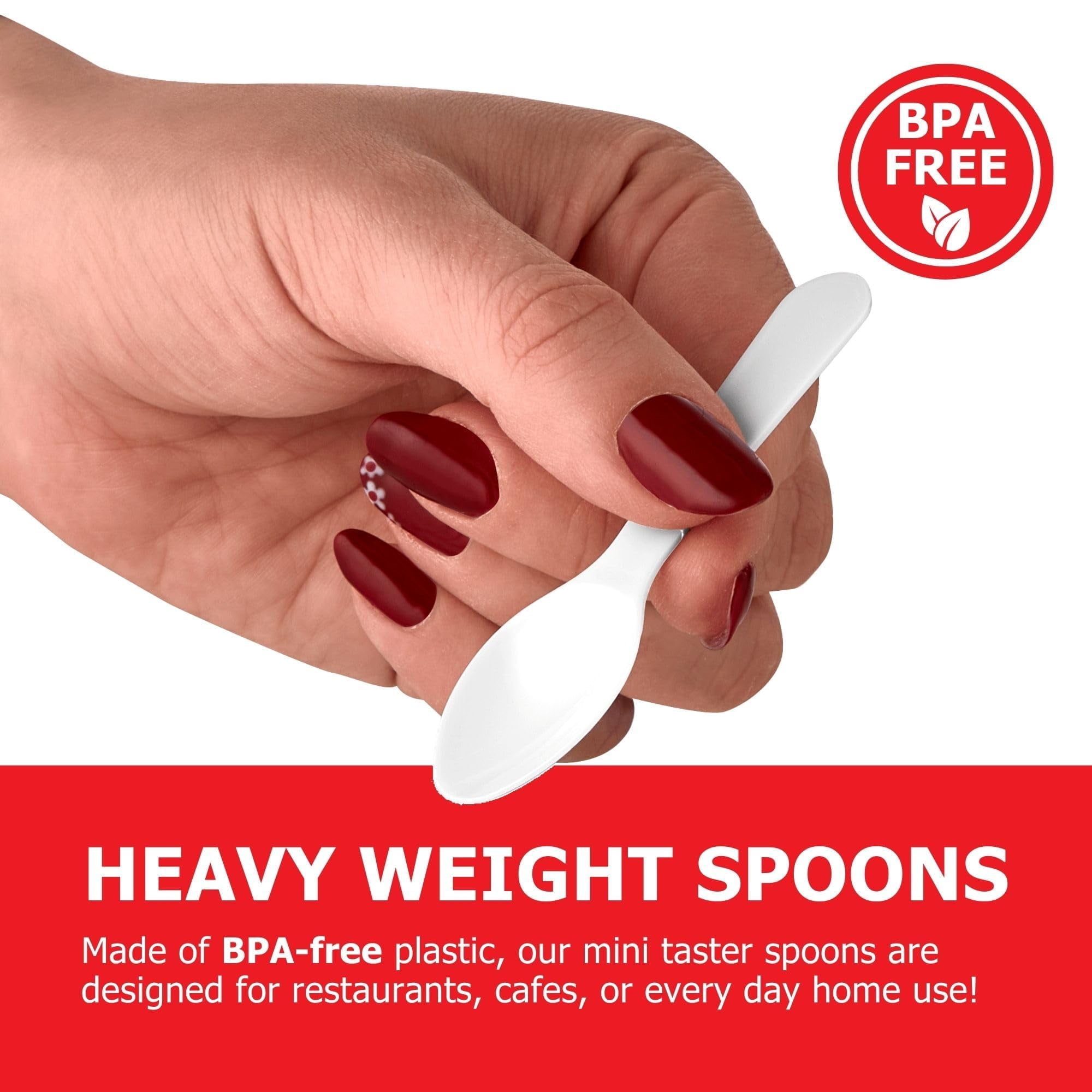 Stock Your Home 1000 Count 3-Inch Plastic Mini Taster Spoons - Perfect for Sampling, Desserts, and Parties, Disposable and Durable Utensils