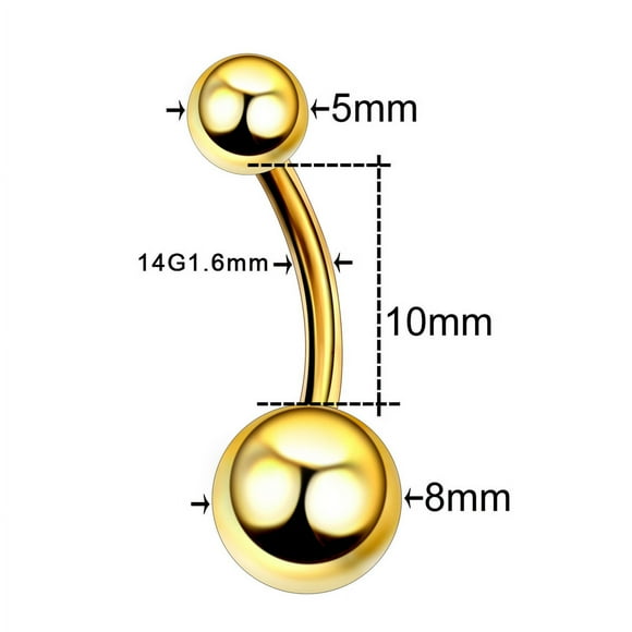 1PC G23 Titanium Navel Bars Piercing Belly Rings Ombligo Nombril Body Jewelry Navel Stud Piercing Sexy Belly Button Rings 14G ZR