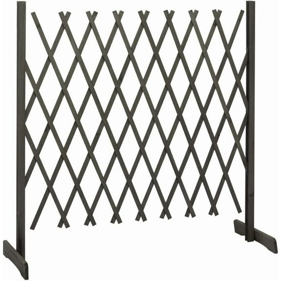 Extendable Garden Trellis Fence | Decorative Expandable Wood Patio Fence | Freestanding Expanding Wooden Outdoor Fence Barrier for Backyard Yard Climbing Plants | Solid Firwood 70.9" x 39.4"