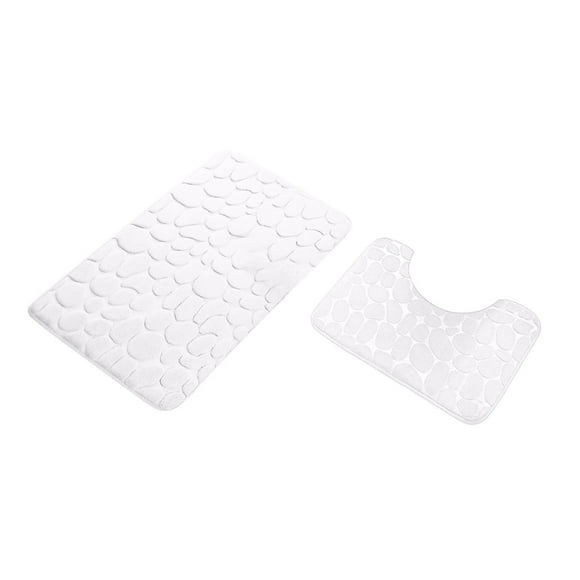 Zonao Sales Bathroom Rug Set Of 2 Memory Foam Bath Mat Toilet Mat Soft Absorbent Thick Rug Non-Slip Backing Universal Machine Washable