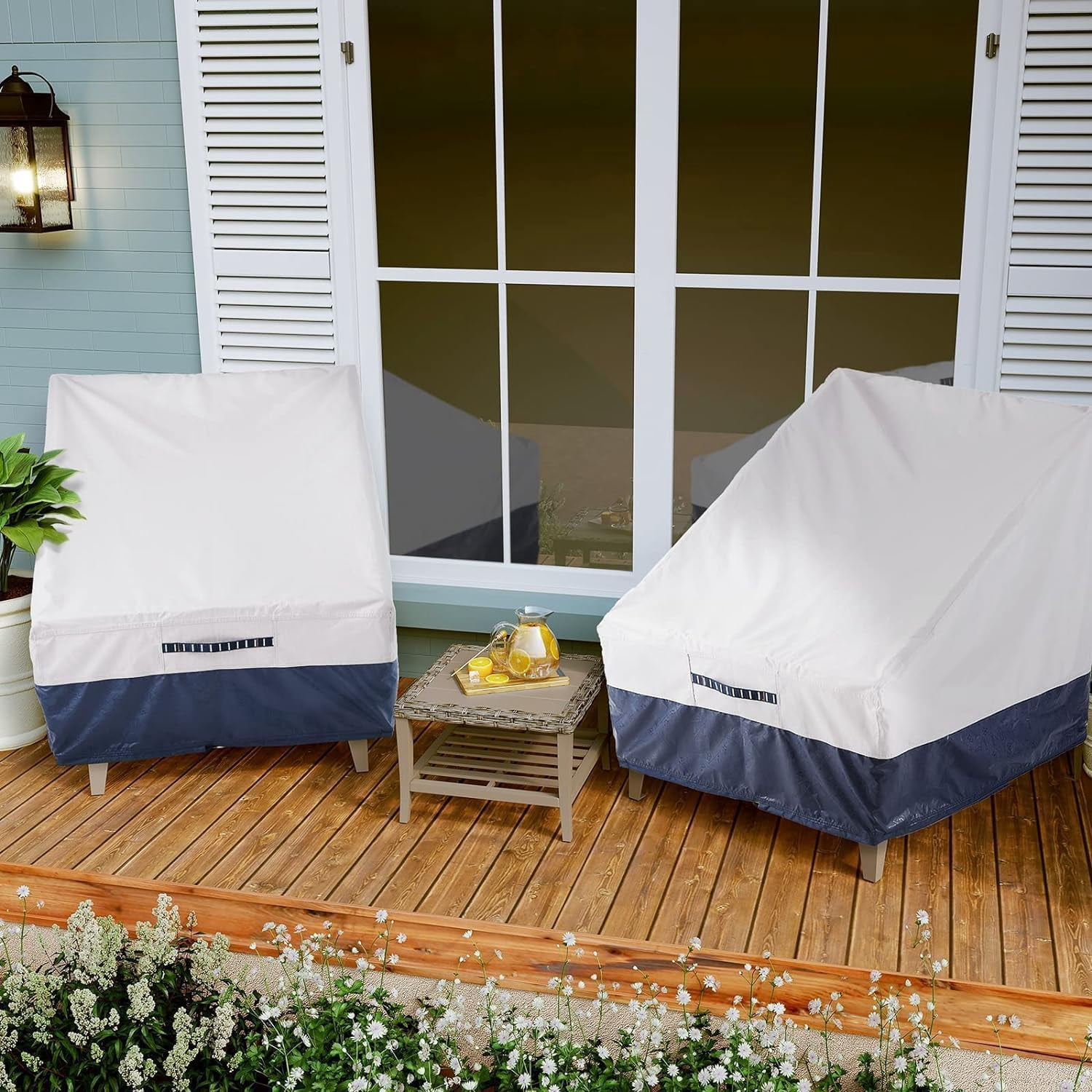1 Pack 600D Heavy Duty Waterproof High Back Patio Chair Covers Outdoor Lawn Garden Furniture Protector 35"L x 28"W x 35"H