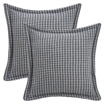REGALWOVEN Set of 2 Throw Pillow Covers Houndstooth Decorative Cushion Cover Blue 18" x 18"