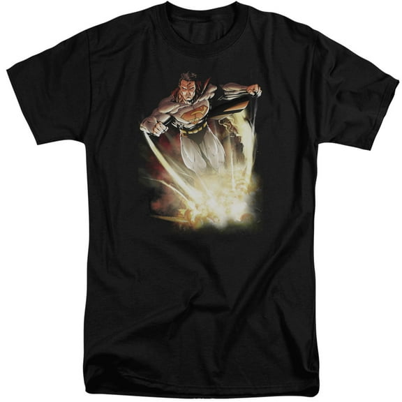Superman Explosive Adult Tall T-Shirt Black