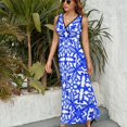 thumbnail image 2 of Portugais azulejo Tuiles. Robe Sans Manches Robes d'Été pour Femmes 2024 Robes de Bal, 2 of 4
