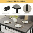 thumbnail image 3 of ZIVACATE 6-Piece Solid Wood Dining Table Set, Including 1 Dining Table, 4 Upholstered Chairs and 1 Bench, Wooden Legs Dining Table Set for Dining Room, Kitchen, Restaurant, Dark Gray, 3 of 12