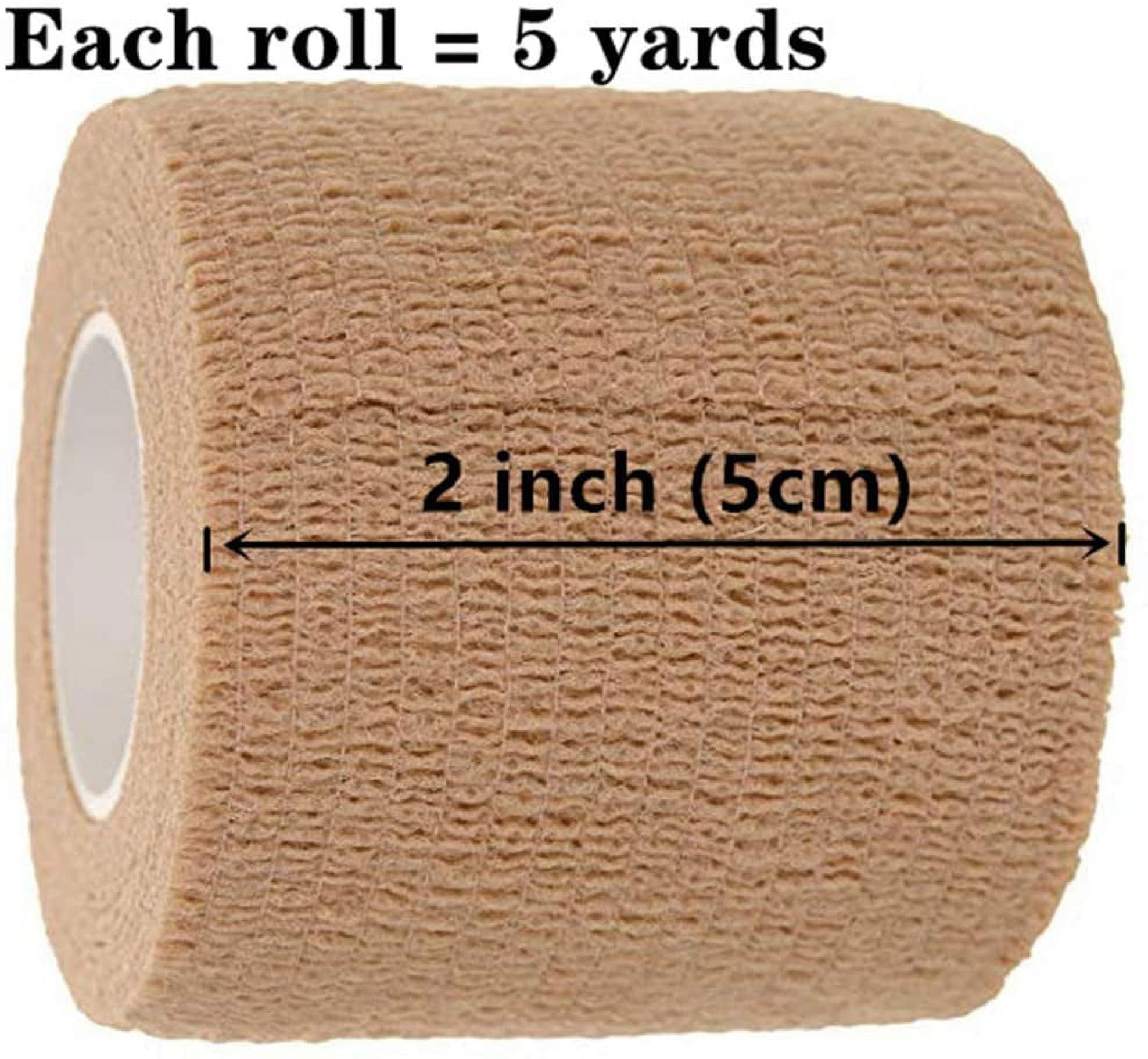 Naltars 12 Pack 2 Inches Self Adhesive Bandage Breathable Cohesive Wrap Rolls Elastic Self-Adherent Tape for Stretch Athletic, Sports, Wrist, Ankle | Vet Wrap for Animal & Pets (Rainbow)