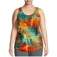 thumbnail image 2 of HaoXianJian Plus Size Tank Tops for Women Summer Sleeveless Crew Neck T-Shirts Tops Casual Tees Tunics Shirts Colorful Print Sleeveless Womens Tops Going Out Tops for Women L-5X, 2 of 7