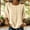 Beige, variant on Summer Tops for Women Cotton Linen 3/4 Sleeve Embroidered Round Neck Blouses Casual Loose Boho Tunic Shirt White