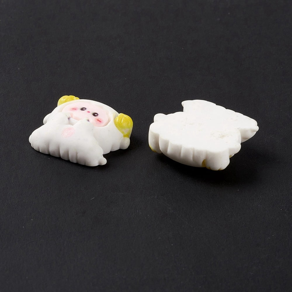 BEEFLYING 100Pcs Assorted Animal Flatback Resin Charm Happy Face Slime Opaque Charm Heart Animal Epoxy Slime Charm for DIY Jewelry Craft