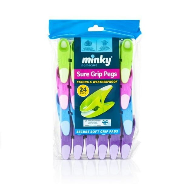 Minky Sure Grip Laundry Pegs (Pack Of 24)