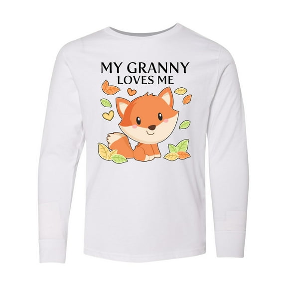 Inktastic My Granny Loves Me- little fox Long Sleeve Youth T-Shirt