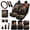 American Flag Bear, variant on Eagle Car Seat Cover Full Set for Men Woman American Flag Car Floor Mats 4th of July Steering Wheel Cover Keychains Seatbelt Pad Armrest Cover Coasters Lipstick Holder Auto Accessory 17pcs