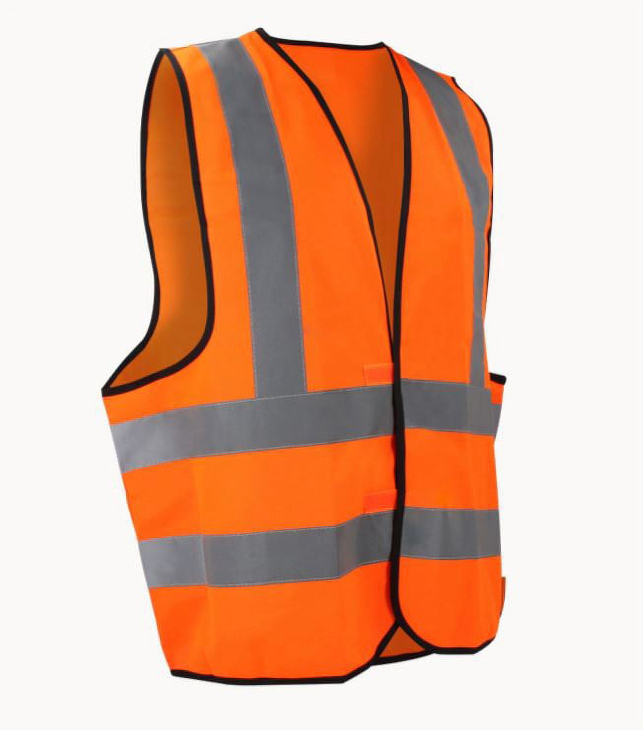 Surtek Orange Fabric Safety Vest With Reflective Bands