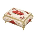 thumbnail image 2 of Vintage Jewelry Box, Trinket Box Rectangular Exquisite Beautiful Gift Box  For Ladies Girls Gold White Red Rose, 2 of 8