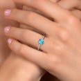 thumbnail image 4 of Gem Stone King 10K Two Tone Gold Swiss Blue Topaz and Lab Grown Diamond Engagement Ring for Women | 1.30 Cttw | Cushion Checkerboard 6MM | Gemstone November Birthstone | Size 9, 4 of 6