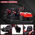 thumbnail image 4 of EAstVita 3 in 1 Ride on Tractor, Excavator & Bulldozer, 24V Electric Vehicle w/Trailer, Shovel Bucket, Digger, Remote Control, EVA Tire, LED Light, Music, Ride on Car Toy, 4 of 8