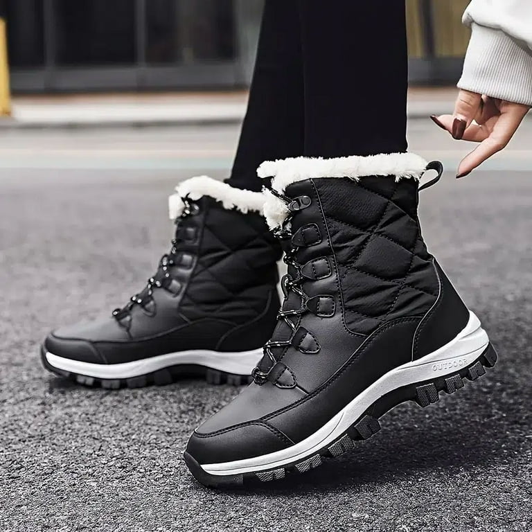 Fur lined black ankle boots new arrivals