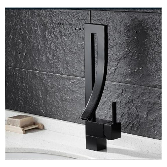 Basin Faucets Rose Gold Brass Faucet Square Bathroom Sink Faucet Single Handle Deck Mounted Toilet Hot And Cold Mixer Water Tap ,Effortless Installation