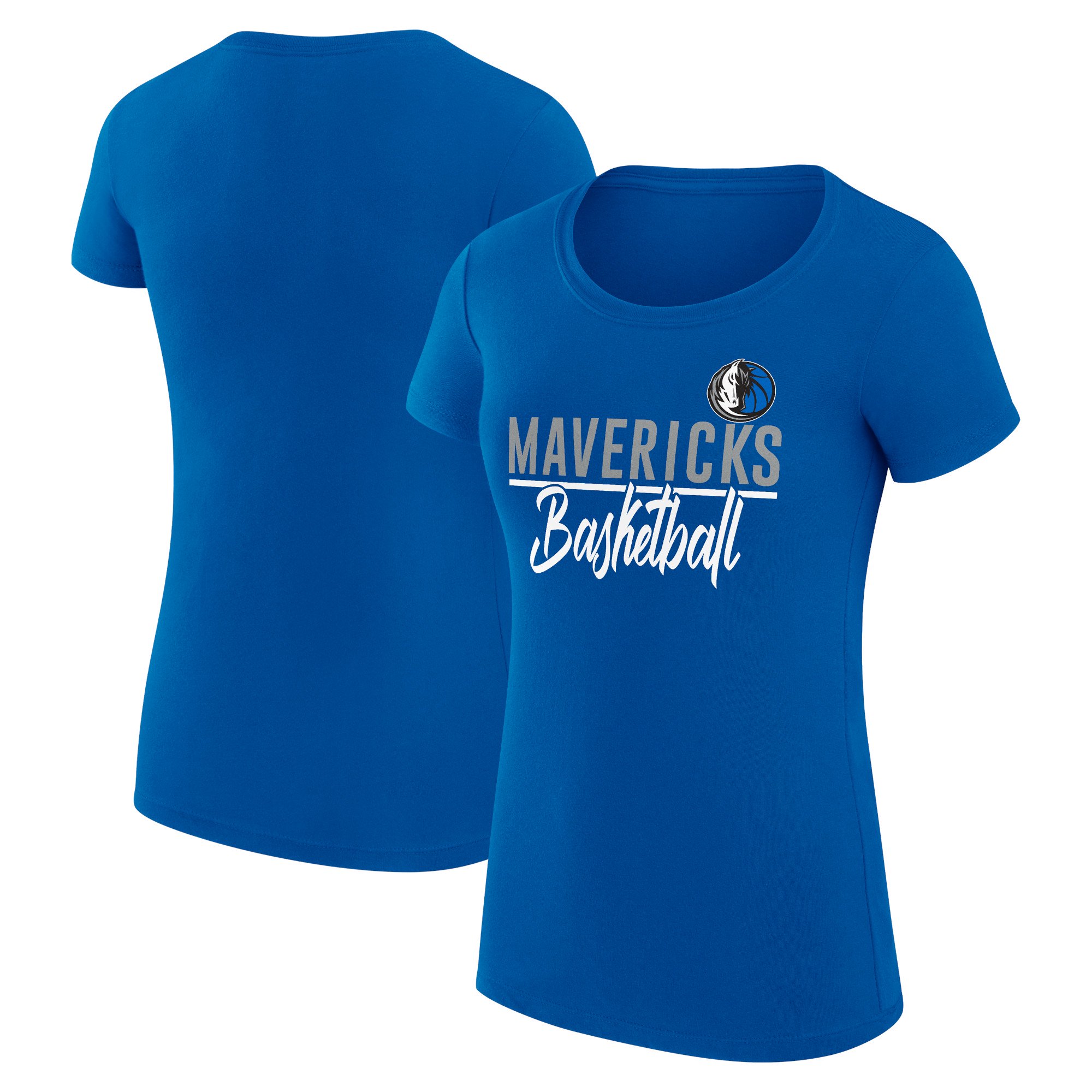 Women's G-III 4Her by Carl Banks Blue Dallas Mavericks Super-Slim Fit Lightweight Team Sport V-Neck T-Shirt