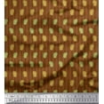 thumbnail image 1 of Soimoi Brown Cotton Voile Fabric Clover Flower & Stripe Print Fabric by the Yard 56 Inch Wide, 1 of 1