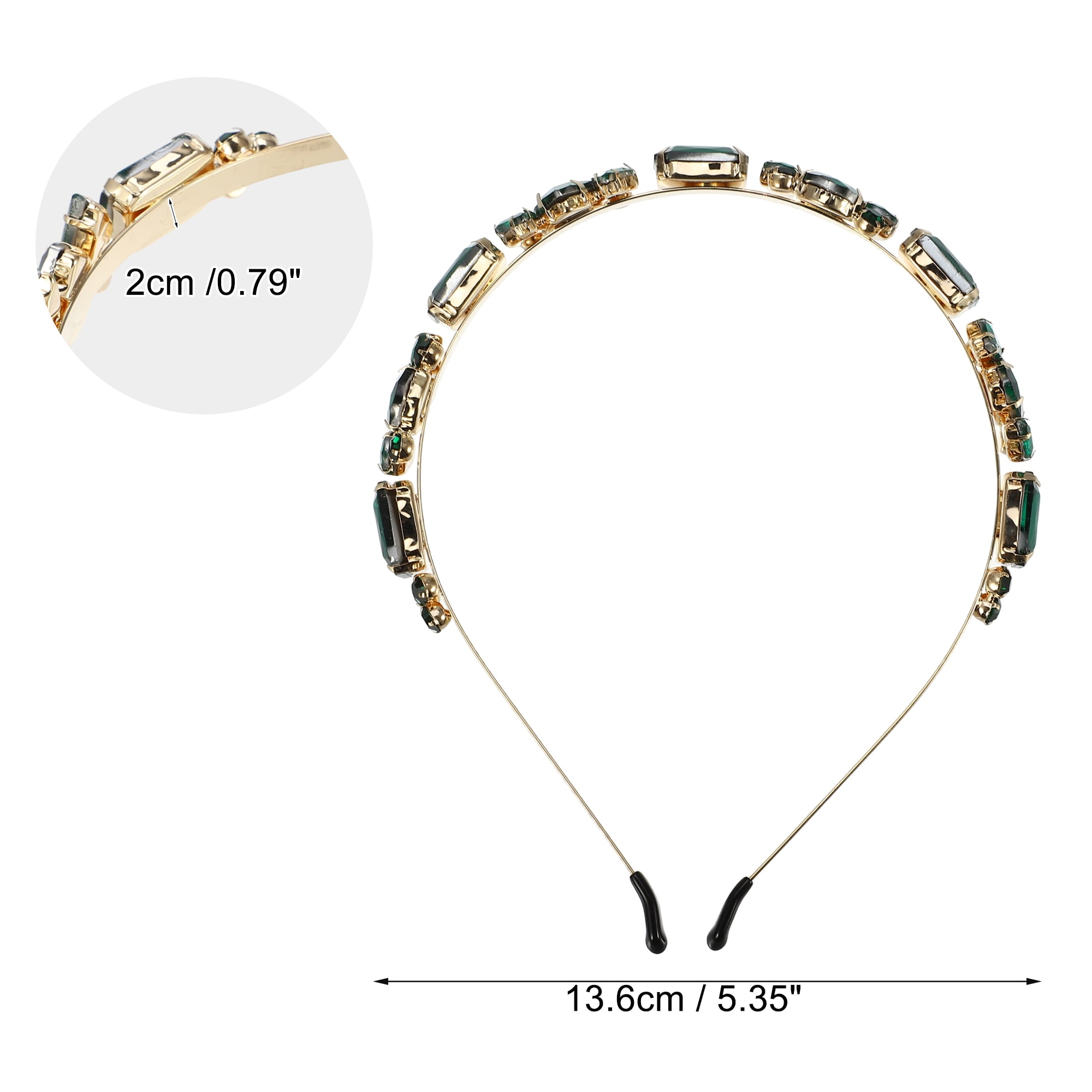 Unique Bargains Fashion Vintage Thin Rhinestone Green