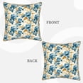 thumbnail image 3 of Xecao Vintage Blue Flowers Print Soft Velvet Decorative Throw Pillow Covers, Square Cushion Cases for Bed, Sofa, Living Room, Car, and Indoor Outdoor Use-18"x18", 3 of 8