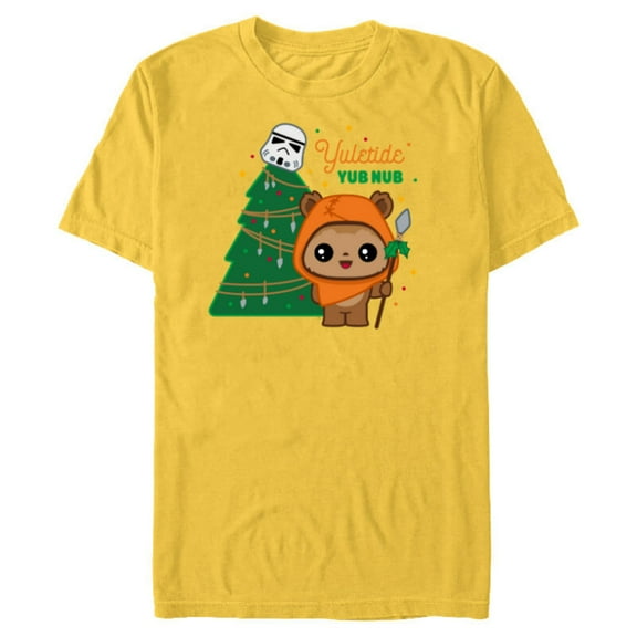 Star Wars Wicket Ewok Christmas Holiday Yuletide Yub Nub - Short Sleeve Blended T-Shirt for Adults - Customized-Yellow