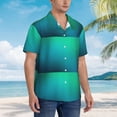 thumbnail image 3 of Susaid Green Turquoise Teal Print Short Sleeve Shirts Button Down Casual Shirts Summer Beach Aloha Button Down Short Sleeve for Men ,X-Large, 3 of 7