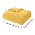 thumbnail image 3 of Outdor Blanket Yellow For Soft Polyester Blanket With Knit Pattern Blanket For Couch Bed Crate Machine Washable 70x100cm, 3 of 4