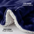 thumbnail image 5 of Moonlight20015 Sherpa Blanket Fluffy Plush Couch & Travel Blanket Reversible Throw Size Navy Color, 5 of 8