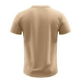thumbnail image 4 of LNWUY Mens Henley Shirt Moisture Wicking Quick Dry Pullover Short Sleeve Ribbed Golf Tees Slim Fit Stretch T Shirt Khaki XXXL, 4 of 6