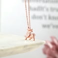 thumbnail image 4 of Gem Stone King 18K Rose Gold Plated Silver White Lab Grown Diamond Ox Pendant Necklace for Women By Keren Hanan with 18 inch Chain, 4 of 4