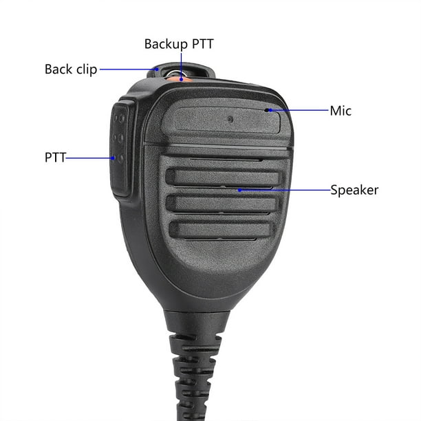 Micrófono Altavoz Portátil Con Mano Para Walkie-Talkie – Compatible Universal, Montaje De Hombro, Control PTT Y Volumen