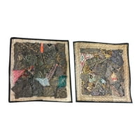 Mogul Designer Pillow Sham Zari Embroidery Patchwork Throw Toss Cushion Cover Bohemian Decor 16X16
