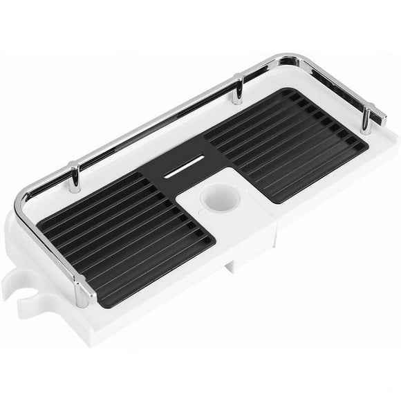 Estante de almacenamiento para baño cromado, estante de ducha sin perforaciones con altura ajustable para orificios de 24 mm de diámetro, diseño hueco de ABS de gran capacidad para elementos