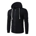 thumbnail image 4 of GrmtClth Zip Up Hoodie for Men Loose Fit Drawstring Hooded Sweatshirt Fall Fashion Long Sleeve Pullover Tops Soft Outerwear with Pockets Black L, 4 of 4