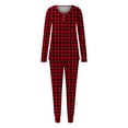 thumbnail image 7 of Tow Piece Outfits for Women Soft Comfy Long Sleeve Crewneck Shirts with Plaid Pants Sleepwear 2 Piece Pjs Suits Casual Holiday Party Loungwear Pajamas Sets, 7 of 7