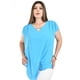 thumbnail image 1 of Blusa de chifon asimetrica Roman Fashion /Tallas Extras, 209 (Azul cielo) azul 42, 1 of 5