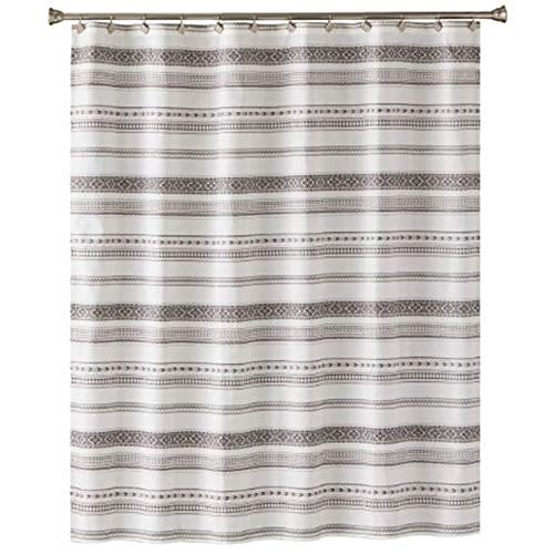 SKL Home by Saturday Knight Ltd. Geo Stripe Shower Curtain, Black