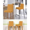 thumbnail image 5 of Orange Spring Leaves Bar Stool Covers Set of 2, Pastoral Botanical Striped Flowers Stretch Washable Bar Chair Covers with Backs, Removable Pub Counter Height Chair Cover for Kitchen Dining Room Cafe, 5 of 7