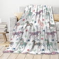 thumbnail image 2 of Yibo Horse Farm Animal Flowers Blanket Gifts Blanket Flannel Soft and Comfortable Anti-static Bed Sofa Blanket, 2 of 7
