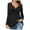 Black, variant on Women V-Neck Front Knotted Blouse Shirt Long Sleeve T-Shirt Solid Pullover Tops Grey S