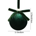 thumbnail image 3 of Velvet Fabric Covered Christmas Ball Hanging Ornament with Delicate Bow, Luxurious Velvet Bauble with Elegant Bow for Holiday Tree Decor, Sophisticated Xmas Ornament for Tree & Home Embellishment, 3 of 6