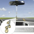 thumbnail image 2 of Unique Bargains 1pcs Car Accessories Heart Pattern Rhinestone Car Rear View Mirror Charms for Cars Decor Ornament Gold Tone, 2 of 6