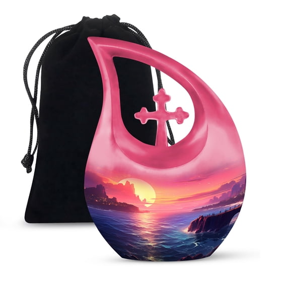 JAGSHASHI Wilderness Cremation Urn Mom - Urns For Ashes Adult Male - Urn Adult Male - Adult Cremation Urns - 10 Inch With Velvet Bag - Funeral Ashes Urn - Decorative Urn For Mom & Dad