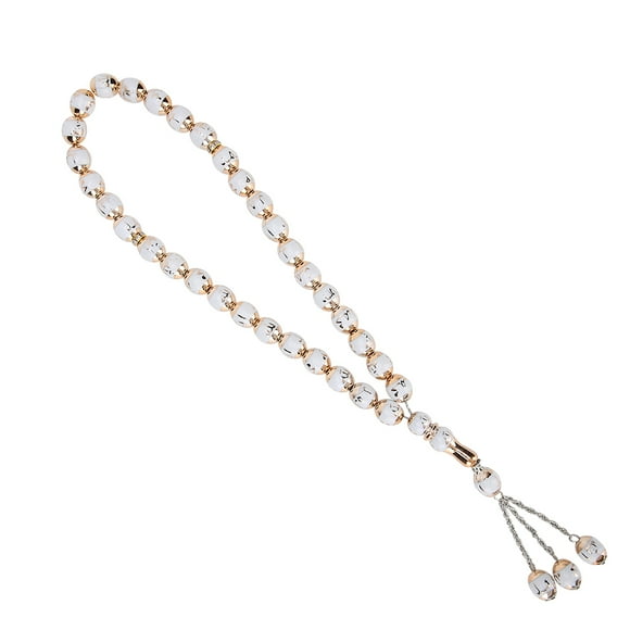 Fourniture religieuse en mousseline, chapelet musulman finition soignée surface lisse pour bureau pour le culte musulman pour les musulmans(blanche)