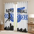 thumbnail image 2 of Homewish Est Sleep Basketball Black Out Curtains for Boys, Modern City Print Curtains Pack of 2 (42x63 Each), Cartoon Sports Theme Bedroom Curtains, Grey Black Black Out Curtains Decor, 2 of 6