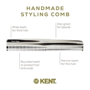 Kent 6T Fine Tooth Comb and Wide Tooth Hair Comb, Handmade Styling Comb for Hair Care, Barber Combs, Beard Combs For Men, Hair Styling Grooming Hair Combs for Men, Women and Kids