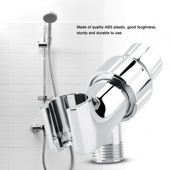 Tebru Shower Head Holder,Chrome Plating 3-Way Shower Head Diverter Shower Arm Mounted Bracket Bathroom Accessories,3 Way Shower Head Diverter